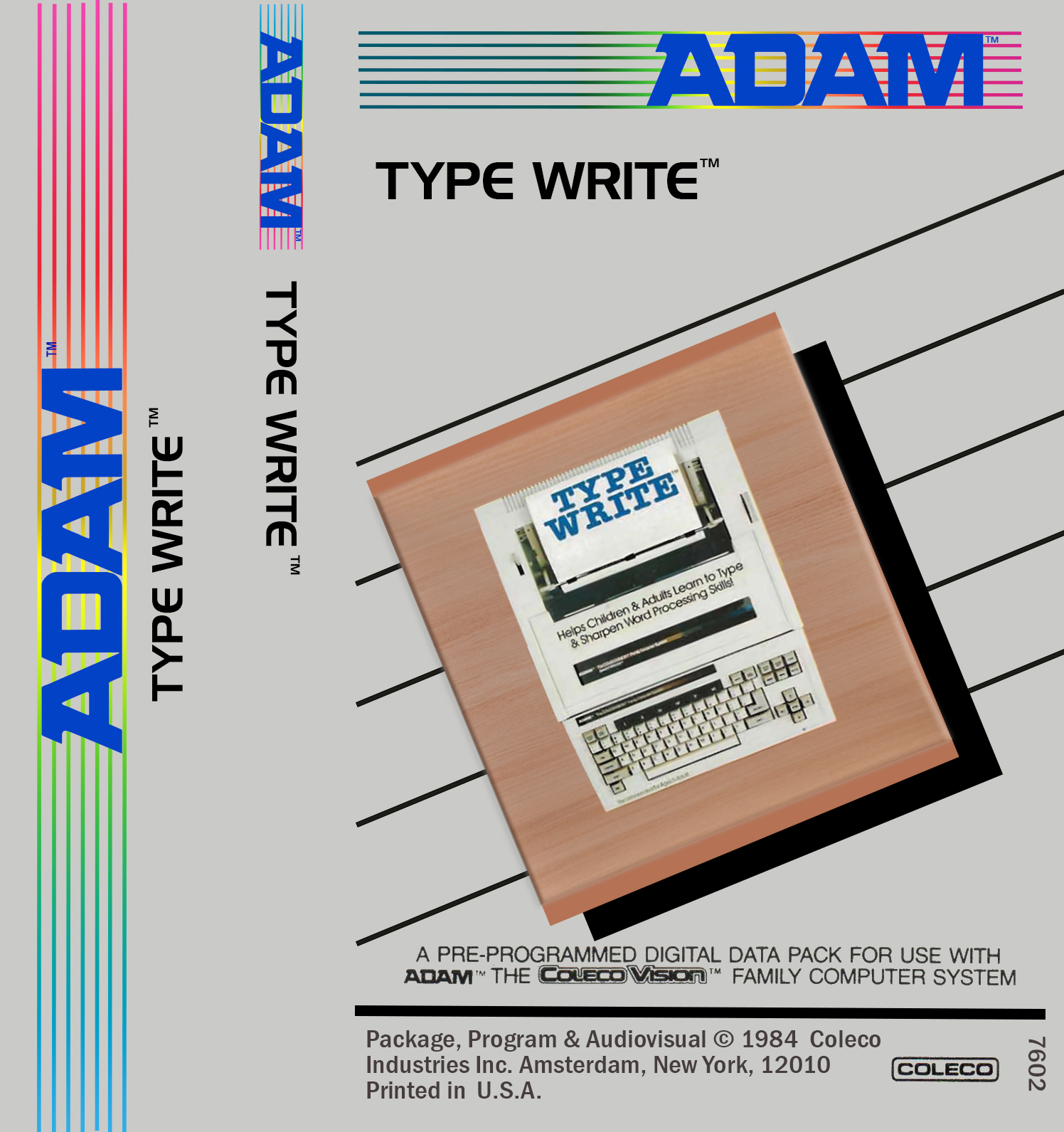 Type Write J-Card for ColecoVision ADAM